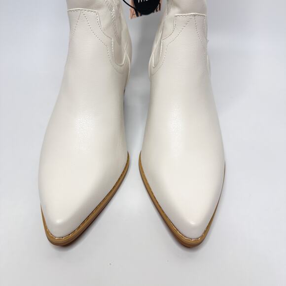 NWT Arula Amaya White Faux Leather Tall Knee High Wide Calf Cowboy Western Boots - Picture 5 of 14